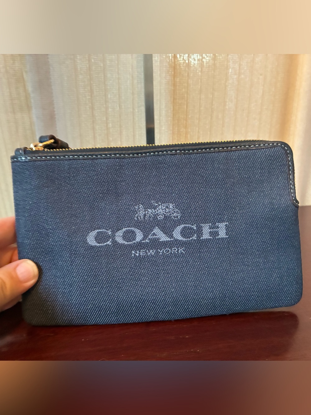 Coach Denim Zip Pouch NWT